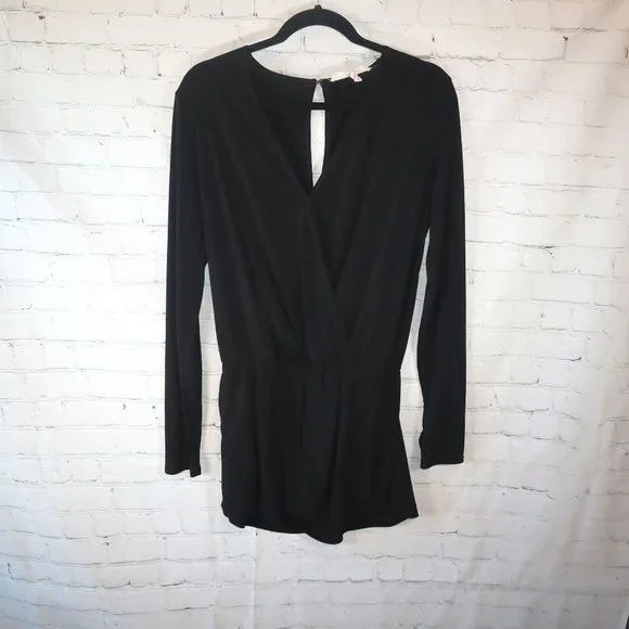 BCBGeneration Black Long Sleeve Romper Women's Size M - Picture 1 of 7